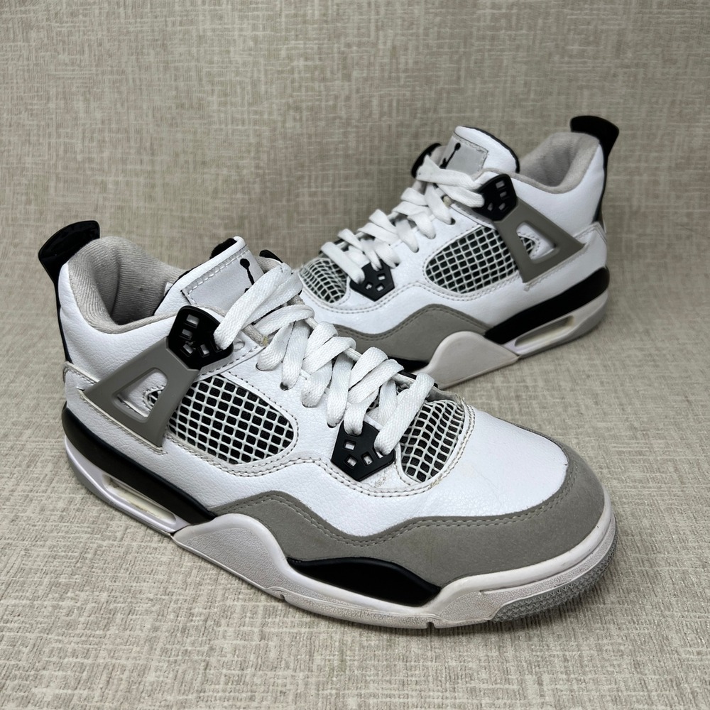 Nike Air Jordan 4 Retro Military Black DH6927-111 Men US 8 White Gray Sneaker